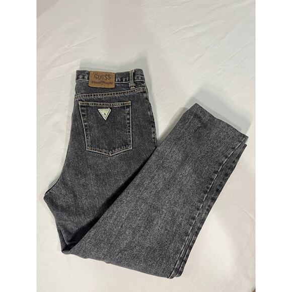 VTG GUESS Georges Marciano Jeans Mens Black Acid Wash Denim 38X28 - Picture 1 of 5